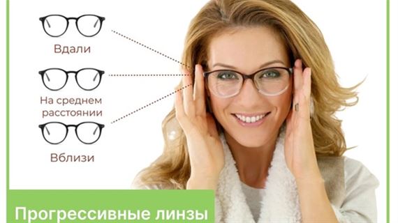 Скидка -35 % на прогрессивные  рецептурные линзы 
